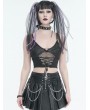 Devil Fashion Black Sexy Gothic Punk Grunge O-Ring Crop Top for Women
