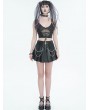 Devil Fashion Black Sexy Gothic Punk Grunge O-Ring Crop Top for Women