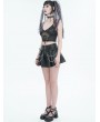 Devil Fashion Black Sexy Gothic Punk Grunge O-Ring Crop Top for Women