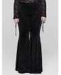 Punk Rave Black Gothic Vintage Dark Texture Jacquard Plus Size Long Flare Pants for Women