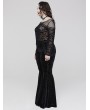 Punk Rave Black Gothic Vintage Dark Texture Jacquard Plus Size Long Flare Pants for Women