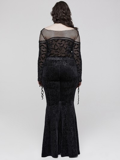 Punk Rave Black Gothic Vintage Dark Texture Jacquard Plus