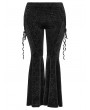 Punk Rave Black Gothic Vintage Dark Texture Jacquard Plus Size Long Flare Pants for Women
