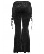 Punk Rave Black Gothic Vintage Dark Texture Jacquard Plus Size Long Flare Pants for Women