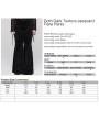 Punk Rave Black Gothic Vintage Dark Texture Jacquard Plus Size Long Flare Pants for Women