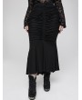 Punk Rave Black Gothic Elegant Sexy Slim Fit Plus Size Fishtail Skirt