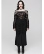 Punk Rave Black Gothic Elegant Sexy Slim Fit Plus Size Fishtail Skirt