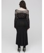 Punk Rave Black Gothic Elegant Sexy Slim Fit Plus Size Fishtail Skirt