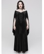 Punk Rave Black Vintage Gothic Gorgeous Velvet Lace Applique Plus Size Long Party Dress
