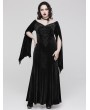 Punk Rave Black Vintage Gothic Gorgeous Velvet Lace Applique Plus Size Long Party Dress