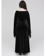 Punk Rave Black Vintage Gothic Gorgeous Velvet Lace Applique Plus Size Long Party Dress