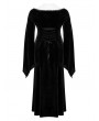 Punk Rave Black Vintage Gothic Gorgeous Velvet Lace Applique Plus Size Long Party Dress