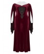 Punk Rave Red Vintage Gothic Gorgeous Velvet Lace Applique Plus Size Long Party Dress