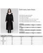 Punk Rave Black Gothic Cold Shoulder Velvet Long Floral Lace Plus Size Dress