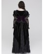 Punk Rave Black and Violet Gorgeous Velvet Gothic Printing Plus Size Underbust Corset Waistband