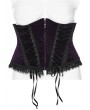 Punk Rave Black and Violet Gorgeous Velvet Gothic Printing Plus Size Underbust Corset Waistband