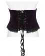 Punk Rave Black and Violet Gorgeous Velvet Gothic Printing Plus Size Underbust Corset Waistband