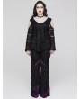 Punk Rave Black Gothic Lace Long Sleeves Sexy Daily Plus Size T-Shirt for Women