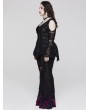Punk Rave Black Gothic Lace Long Sleeves Sexy Daily Plus Size T-Shirt for Women