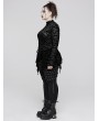 Punk Rave Black Gothic Bat Mesh Long Sleeve Basic Plus Size T-Shirt for Women