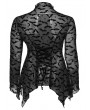 Punk Rave Black Gothic Bat Mesh Long Sleeve Basic Plus Size T-Shirt for Women