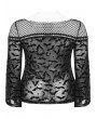 Punk Rave Black Gothic Bat Mesh Long Sleeve Daily Plus Size T-shirt for Women