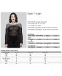 Punk Rave Black Gothic Bat Mesh Long Sleeve Daily Plus Size T-shirt for Women