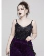 Punk Rave Black and Violet Gothic Leopard Print Plus Size Camisole for Women