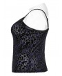 Punk Rave Black and Violet Gothic Leopard Print Plus Size Camisole for Women