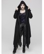 Punk Rave Black Gothic Decadent Layered Hooded Long Plus Size Trench Coat for Women