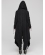 Punk Rave Black Gothic Decadent Layered Hooded Long Plus Size Trench Coat for Women