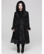 Punk Rave Black Gothic Gorgeous Fur Long Hooded Winter Plus Size Coat for Women