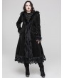 Punk Rave Black Gothic Gorgeous Fur Long Hooded Winter Plus Size Coat for Women