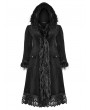 Punk Rave Black Gothic Gorgeous Fur Long Hooded Winter Plus Size Coat for Women