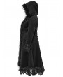 Punk Rave Black Gothic Gorgeous Fur Long Hooded Winter Plus Size Coat for Women