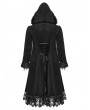 Punk Rave Black Gothic Gorgeous Fur Long Hooded Winter Plus Size Coat for Women