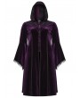 Punk Rave Black and Violet Vintage Gothic Gorgeous Velvet Plus Size Long Hooded Coat for Women