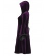 Punk Rave Black and Violet Vintage Gothic Gorgeous Velvet Plus Size Long Hooded Coat for Women