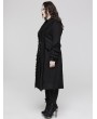 Punk Rave Black Vintage Gothic Single Breasted Lapel Long Plus Size Coat for Women