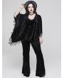 Punk Rave Black Gothic Embossed Velvet Tassel Plus Size Shawl for Women