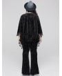 Punk Rave Black Gothic Embossed Velvet Tassel Plus Size Shawl for Women