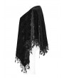 Punk Rave Black Gothic Embossed Velvet Tassel Plus Size Shawl for Women