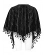 Punk Rave Black Gothic Embossed Velvet Tassel Plus Size Shawl for Women