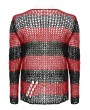 Punk Rave Black and Red Stripe Gothic Decayed Pullover Plus Size Sweater for Women