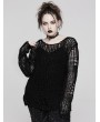 Punk Rave Black Gothic Decayed Pullover Plus Size Sweater for Women