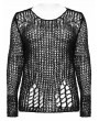 Punk Rave Black Gothic Decayed Pullover Plus Size Sweater for Women