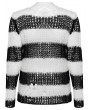 Punk Rave Black and White Stripe Gothic Decayed Pullover Plus Size Sweater for Women