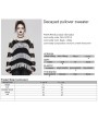 Punk Rave Black and White Stripe Gothic Decayed Pullover Plus Size Sweater for Women