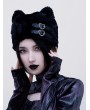 Black Gothic Punk Buckle Cat Ear Plush Hat