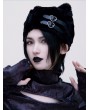 Black Gothic Punk Buckle Cat Ear Plush Hat